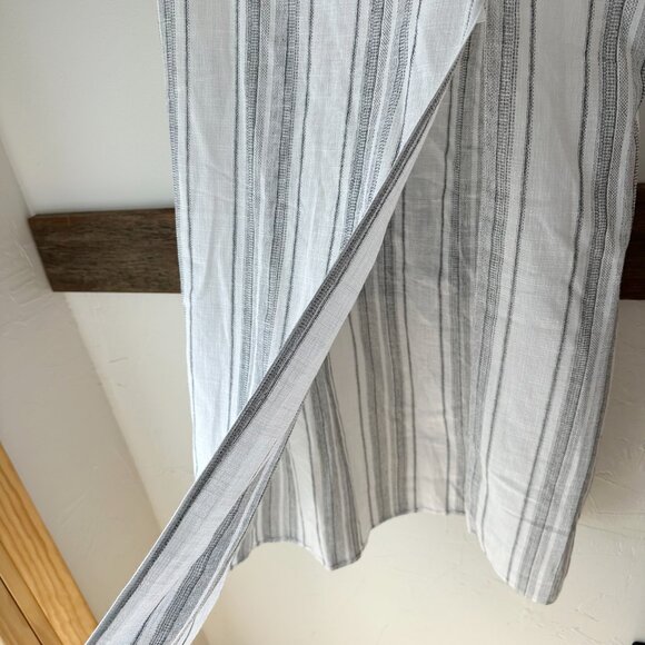 ASOS Design Maxi Skirt Lightweight Cotton Polyester Blend 10 White Gray Stripes - Picture 2 of 10